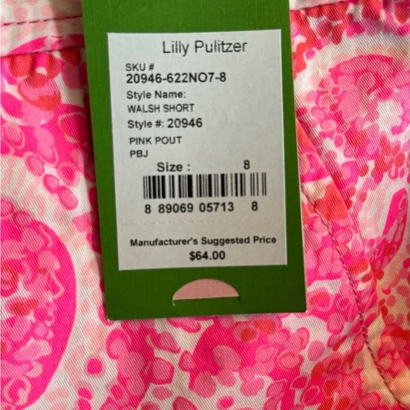 Lilly Pulitzer Vibrant Pink Patterned Walsh Shorts - Picture 6 of 8
